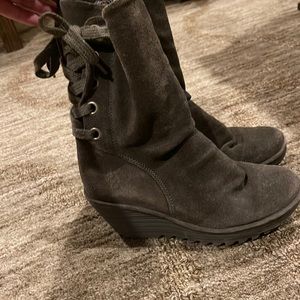 Fly London brown suede boots!